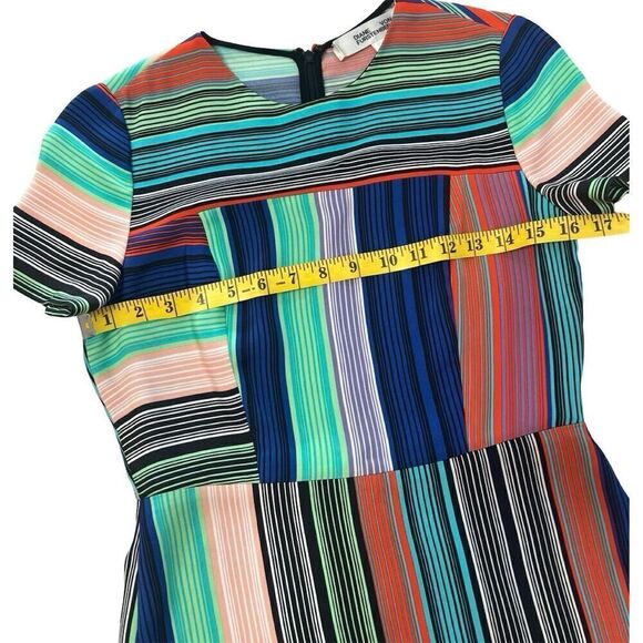 Diane von Furstenberg Women's Striped Knee Length Dress Size 2 Multicolor - Picture 5 of 9